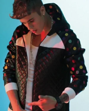 Justin Bieber Quilted Hooded Jacket for Men