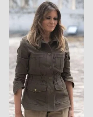 Melania Trump Military Cotton Green Jacket