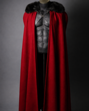 Dracula Untold Prince Vlad Luke Evans Red Fur Cape Coat