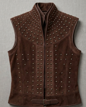 Dracula Untold Prince Vlad Brown Suede Studded Vest