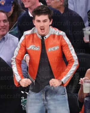 NYC Timothée Chalamet Orange Leather Jacket