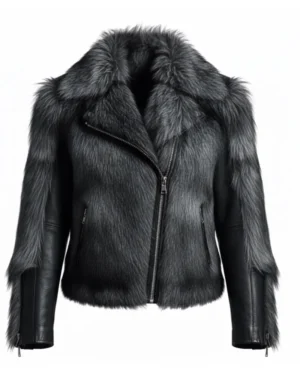 Men's Halloween 2026 Wolf-Style Faux Fur Body Grey Jacket