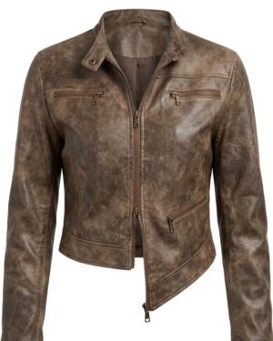 Outer Banks S05 2026: Carlacia Grant (Cleo) Brown Leather Jacket