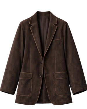 Voicemails for Isabelle 2026 Zoey Deutch (Jill) Suede Leather Coat 