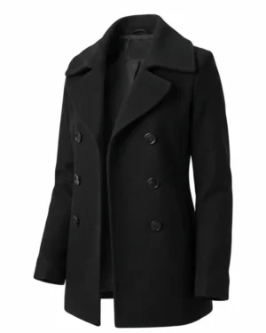 NEAGLEY S01 2026 : Maria Sten Jet Black Wool Coat