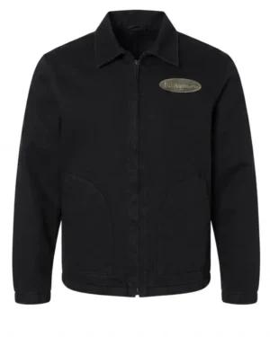 Reacher S04 2026: Alan Ritchson (Jack Reacher) Deep Black Cotton Jacket