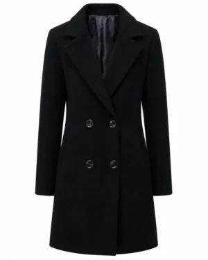 War 2026: Maja Simonsen (Daisy) Black Wool Long Coat