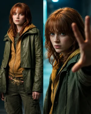 Avengers: Secret Wars Olive Green Leather Jacket for Women