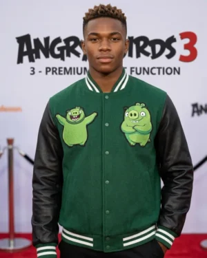 Angry Birds Part 3 2026: Cartoon Pig  Inspired Movie Premium Varsity Jacket