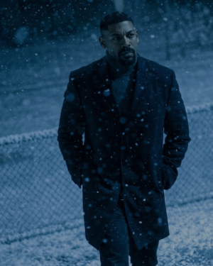 Lanterns 2026 Aaron Pierre (John Stewart) Dark Navy Blue Wool Blend Coat