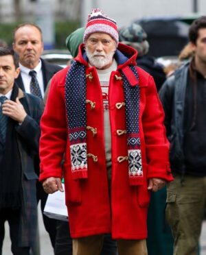 The Man With The Bags 2026: Arnold Schwarzenegger (Santa) Red Christmas Coat