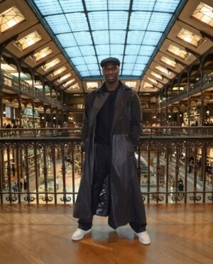 Lupin S04: Omar Sy (Assane Diop) Lightweight Polyester Blend Long Coat