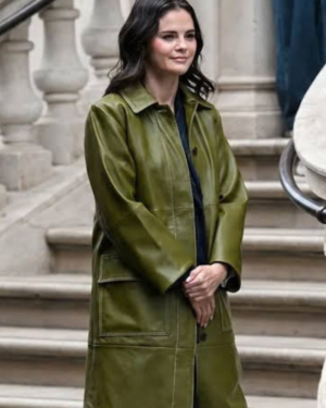 Only Murders in the Building S06 2026: Selena Gomes (Mable Mora) Olive Leather Coat