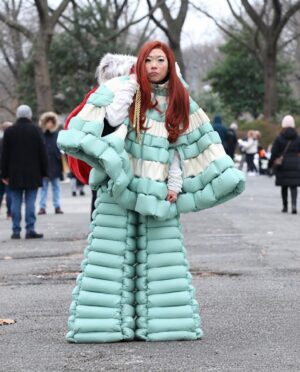 The Man With The Bags 2026: Awkwafina (Thief Of Santa Bag) Quilted Puffer 2-Piece Set