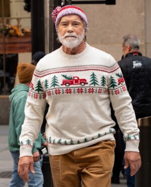 The Man With The Bags 2026: Arnold Schwarzenegger (Santa) Soft Knit Sweater